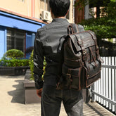 Cool Backpacks - Leather Laptop School Daypack - 2028 - Touchy Style