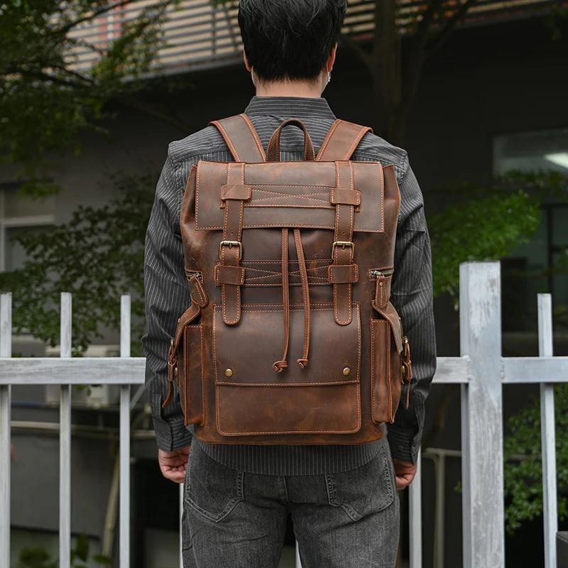 Cool Backpacks - Leather Laptop School Daypack - 2028 - Touchy Style