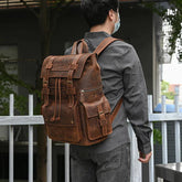 Cool Backpacks - Leather Laptop School Daypack - 2028 - Touchy Style