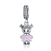 Couple Little Girl & Boy Pendant Charm Jewelry Without Chain - SCC544 - Touchy Style