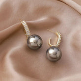 Crystal Big Pearl Dangle Fashion Earrings Charm Jewelry XYS0106 - Touchy Style .