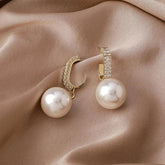 Crystal Big Pearl Dangle Fashion Earrings Charm Jewelry XYS0106 - Touchy Style .