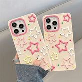 Cute 3D Colorful Stars Phone Cases for iPhone 14 Pro Max, 13, 12, 11, XR, X, XS Max - Touchy Style