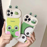 Cute Big Eyes Frog Wave Phone Case for iPhone 15 Pro Max, 14, 13, 11, 12 - Touchy Style