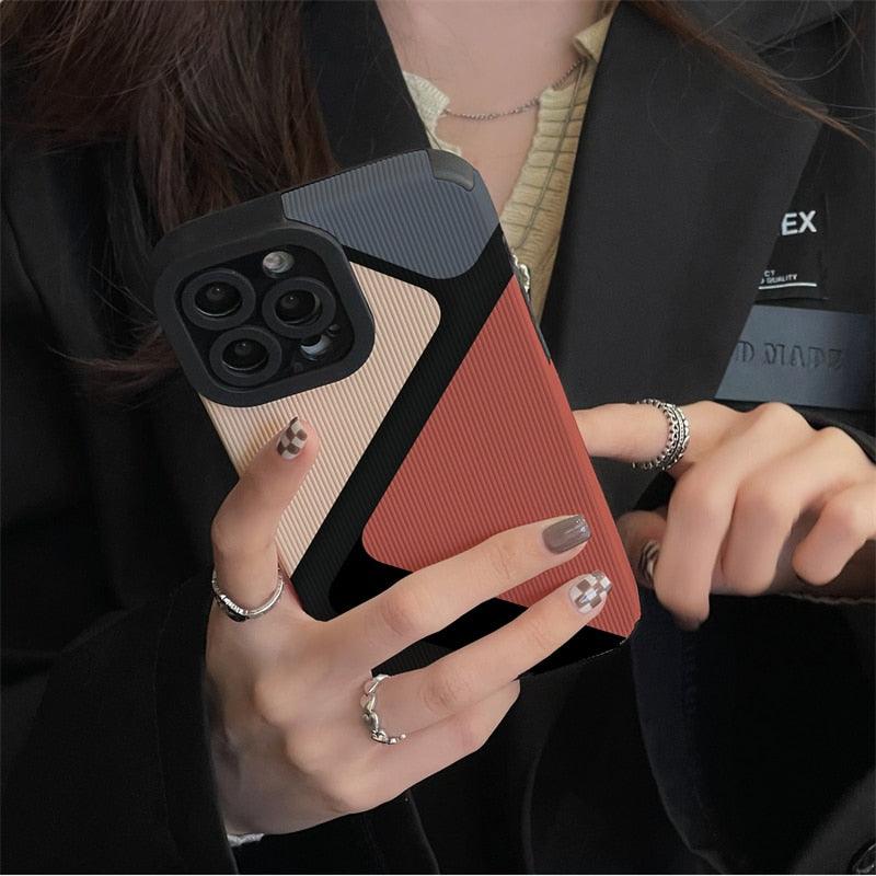Luxury Geometric Pattern Cover Vintage Flower Square Leather Case for  iphone 15 PRO MAX 14 PRO MAX 11 12 13 X XS XR 7 8 PLUS