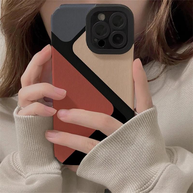 Cute Block Triangle Phone Case for iPhone 7, 8 Plus, X, XR, XS Max, 11, 12, 13, 14 Pro Max, 14 Plus, and 12, 13 Mini – Cover - Touchy Style