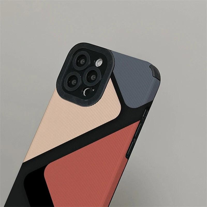 Cute Block Triangle Phone Case for iPhone 7, 8 Plus, X, XR, XS Max, 11, 12, 13, 14 Pro Max, 14 Plus, and 12, 13 Mini – Cover - Touchy Style