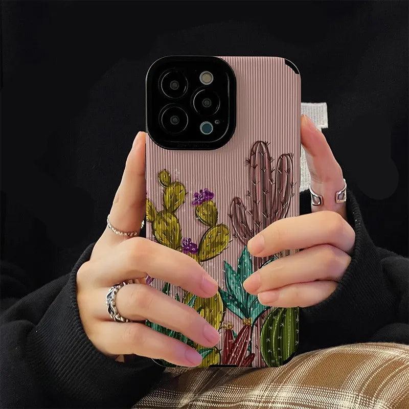 For iPhone 15 Pro Max 14 13 12 11 XS XR Luxury Flower Wrist Strap Leather  Case