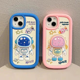 Cute Cartoon Astronaut Phone Case with Holder for iPhone 15, 14, 13, 12 Pro Max - Touchy Style .