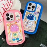 Cute Cartoon Astronaut Phone Case with Holder for iPhone 15, 14, 13, 12 Pro Max - Touchy Style .