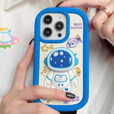 Cute Cartoon Astronaut Phone Case with Holder for iPhone 15, 14, 13, 12 Pro Max - Touchy Style .