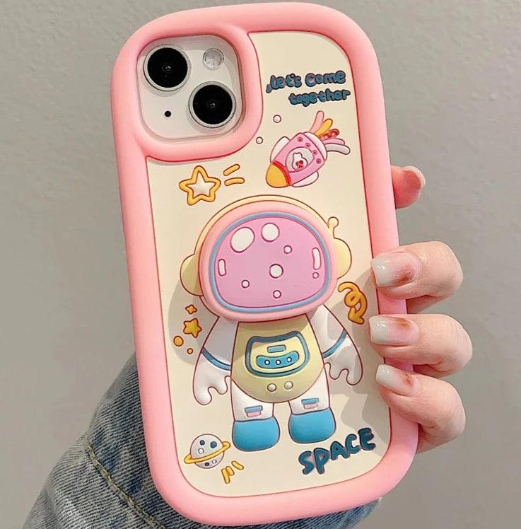 Cute Cartoon Pattern Stand Soft Phone Case Cover For iphone 15 Pro Max 14  13 12