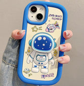 Cute Cartoon Astronaut Phone Case with Holder for iPhone 15, 14, 13, 12 Pro Max - Touchy Style .