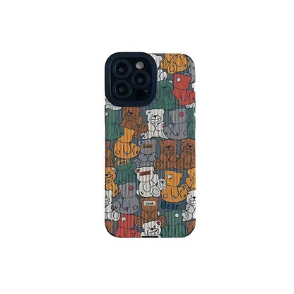 Cute Cartoon Colored Bears Phone Case for iPhone 6, SE, 7, 8, X, XR, XS, 11, 12, 13, 14, Pro Max, and Mini - Protective Cover - Touchy Style