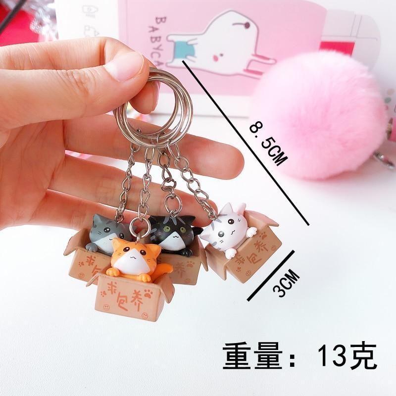 Cute Cat Box Unique Key Chain for Bags - A009 Design - Touchy Style