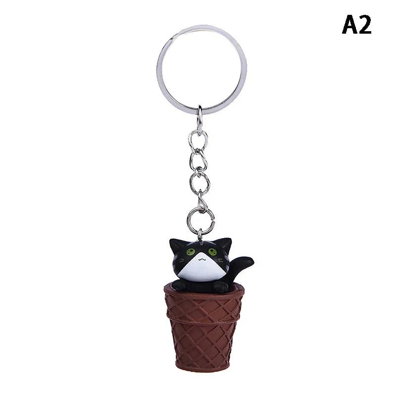 Cute Cat Box Unique Key Chain for Bags - A009 Design - Touchy Style