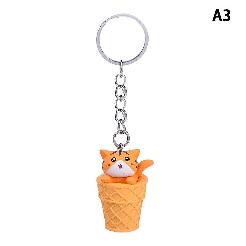 Cute Cat Box Unique Key Chain for Bags - A009 Design - Touchy Style