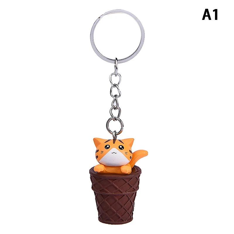 Cute Cat Box Unique Key Chain for Bags - A009 Design - Touchy Style