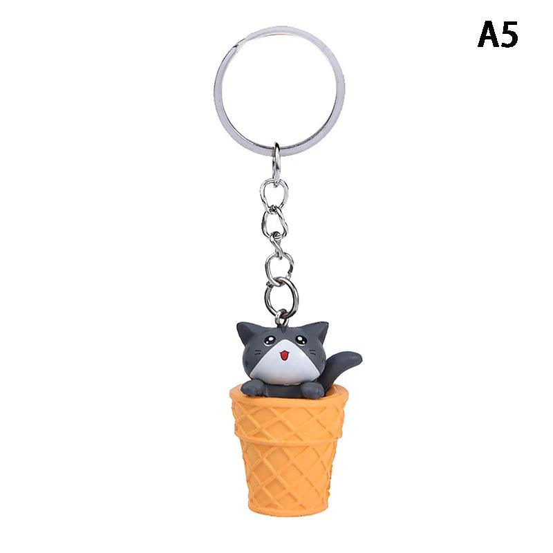 Cute Cat Box Unique Key Chain for Bags - A009 Design - Touchy Style