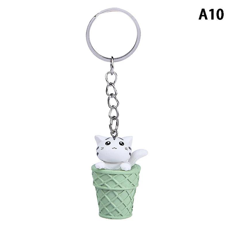 Cute Cat Box Unique Key Chain for Bags - A009 Design - Touchy Style