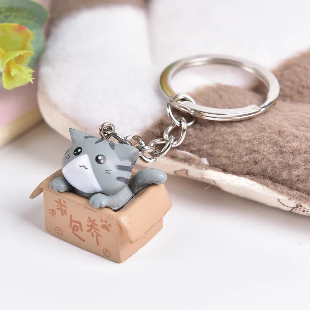 Cute Cat Box Unique Key Chain for Bags - A009 Design - Touchy Style