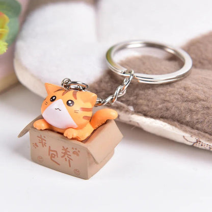 Cute Cat Box Unique Key Chain for Bags - A009 Design - Touchy Style