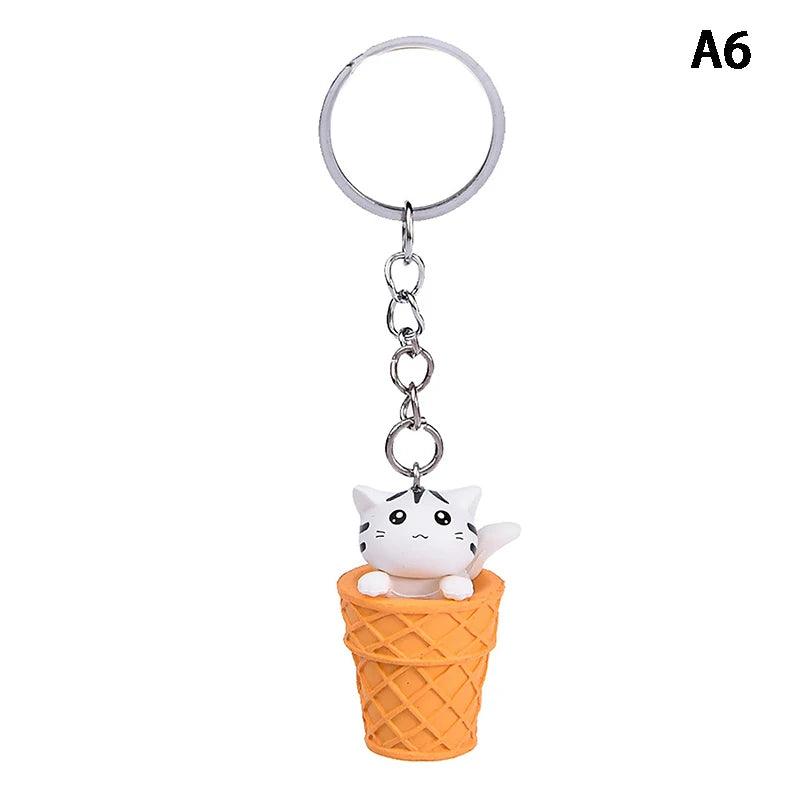 Cute Cat Box Unique Key Chain for Bags - A009 Design - Touchy Style