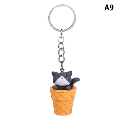 Cute Cat Box Unique Key Chain for Bags - A009 Design - Touchy Style