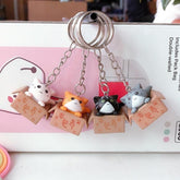 Cute Cat Box Unique Key Chain for Bags - A009 Design - Touchy Style