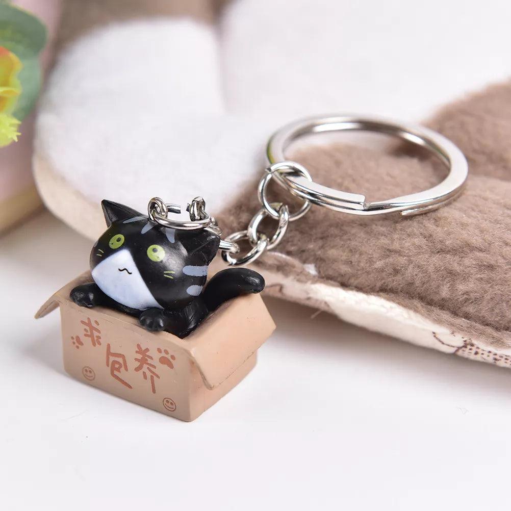 Cute Cat Box Unique Key Chain for Bags - A009 Design - Touchy Style