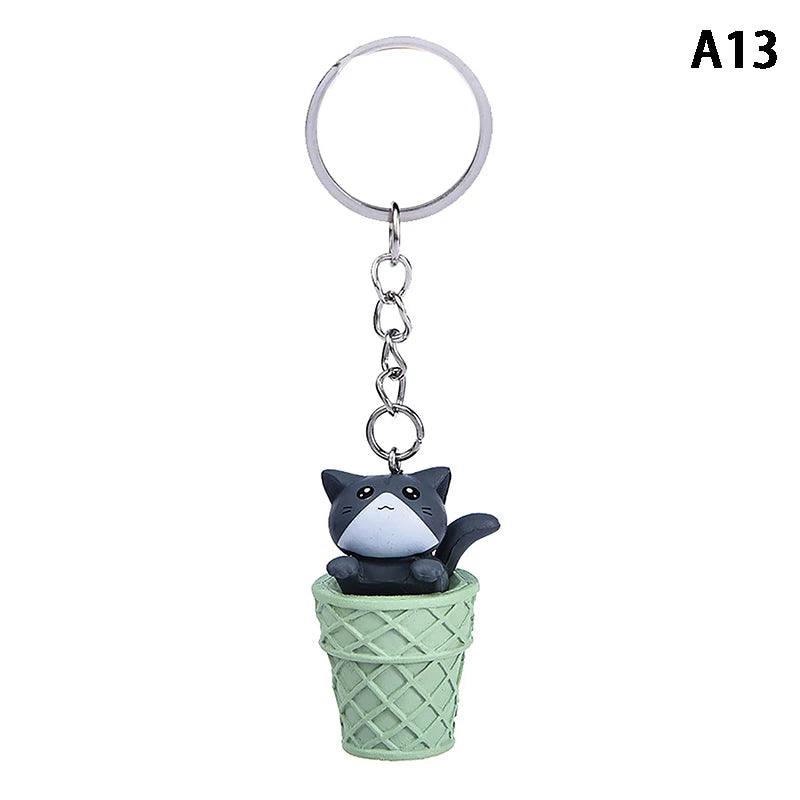 Cute Cat Box Unique Key Chain for Bags - A009 Design - Touchy Style