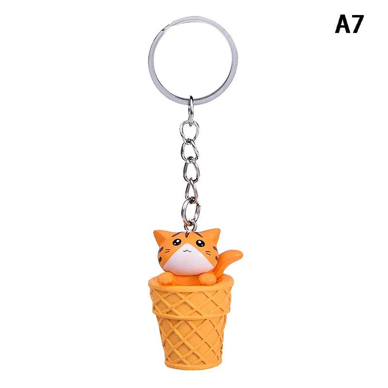 Cute Cat Box Unique Key Chain for Bags - A009 Design - Touchy Style