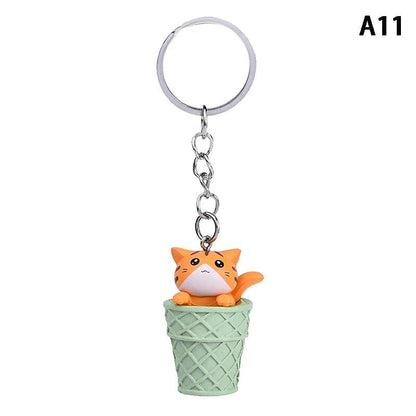 Cute Cat Box Unique Key Chain for Bags - A009 Design - Touchy Style