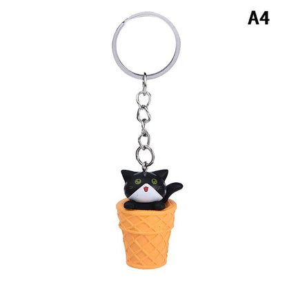 Cute Cat Box Unique Key Chain for Bags - A009 Design - Touchy Style