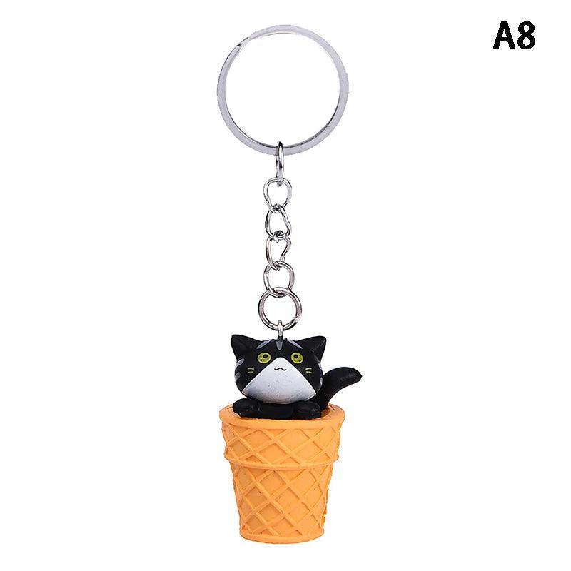 Cute Cat Box Unique Key Chain for Bags - A009 Design - Touchy Style