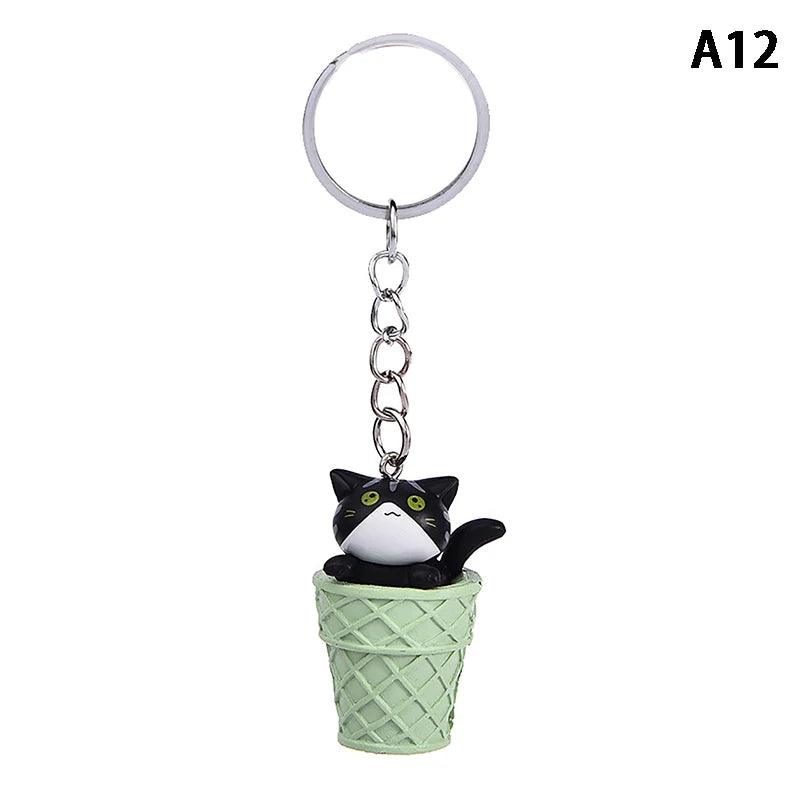 Cute Cat Box Unique Key Chain for Bags - A009 Design - Touchy Style