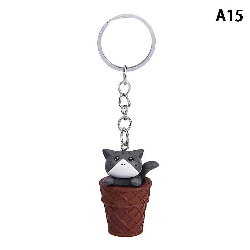 Cute Cat Box Unique Key Chain for Bags - A009 Design - Touchy Style