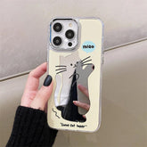 Cute Cat Cartoon Makeup Mirror Plating - Phone Cases for iPhone 14 Pro, 11, 12, and 13 Pro Max - Touchy Style .