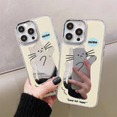 Cute Cat Cartoon Makeup Mirror Plating - Phone Cases for iPhone 14 Pro, 11, 12, and 13 Pro Max - Touchy Style .