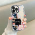 Cute Cat Plating Mirror Painted Lines Phone Case for iPhone 11, 12, 13, 14, 15 Pro, and Pro Max - Touchy Style