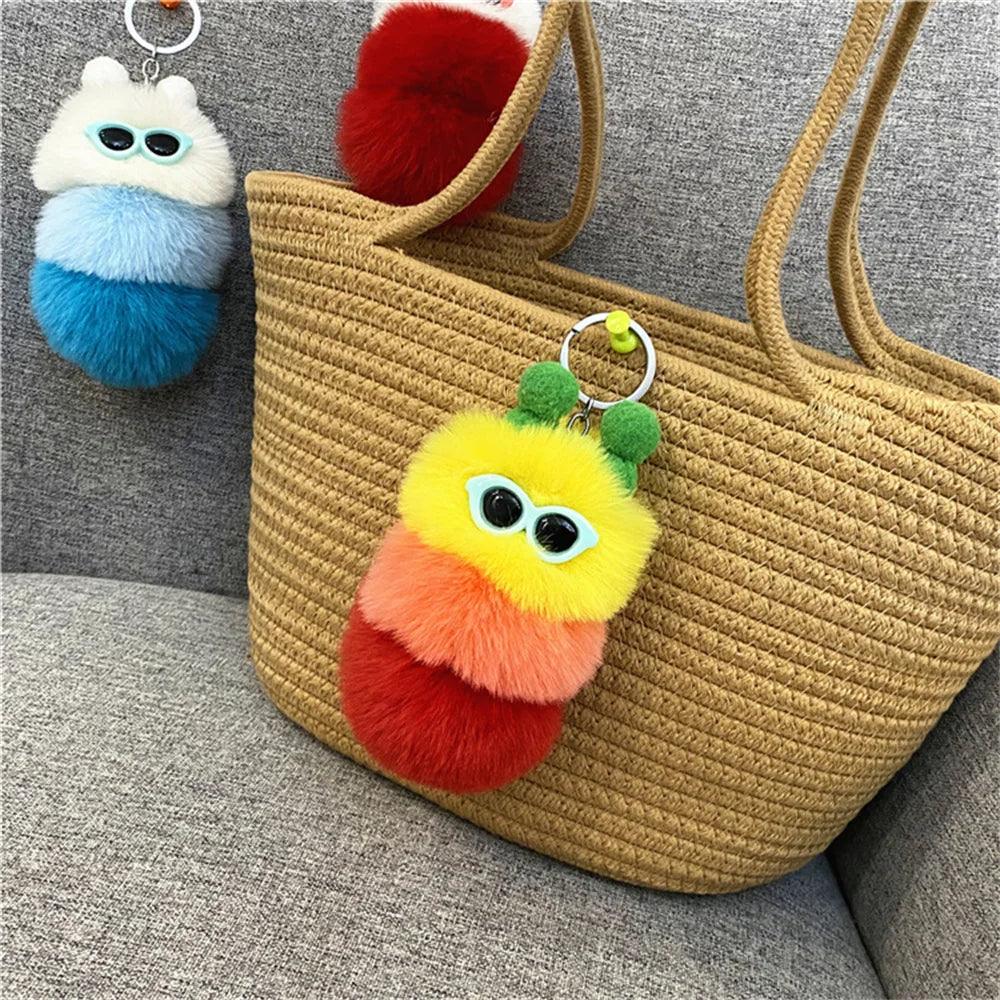 Cute Caterpillar Unique Keychains - K4176 - Cute Candy Color - Touchy Style