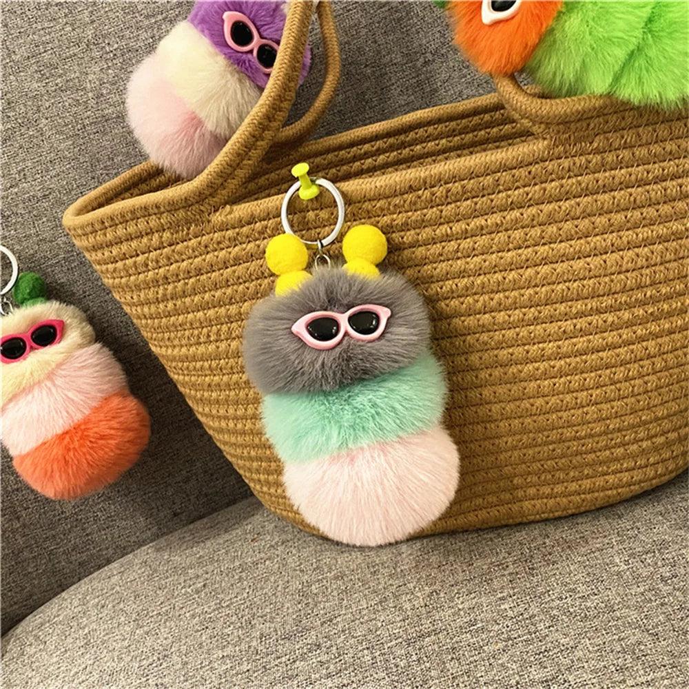 Cute Caterpillar Unique Keychains - K4176 - Cute Candy Color - Touchy Style