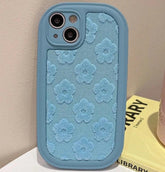 Cute Floral Embroidery Phone Case for iPhone 11, 12, 13, 14, 15, Pro Max, and Plus Models - Touchy Style .