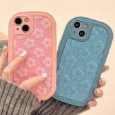 Cute Floral Embroidery Phone Case for iPhone 11, 12, 13, 14, 15, Pro Max, and Plus Models - Touchy Style .