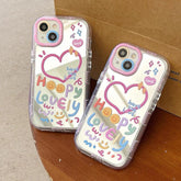 Cute Heart Mirror Phone Case for iPhone 11, 12, 13, 14, 15 Pro Max - Touchy Style .