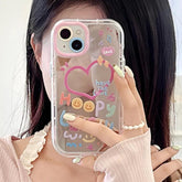 Cute Heart Mirror Phone Case for iPhone 11, 12, 13, 14, 15 Pro Max - Touchy Style .