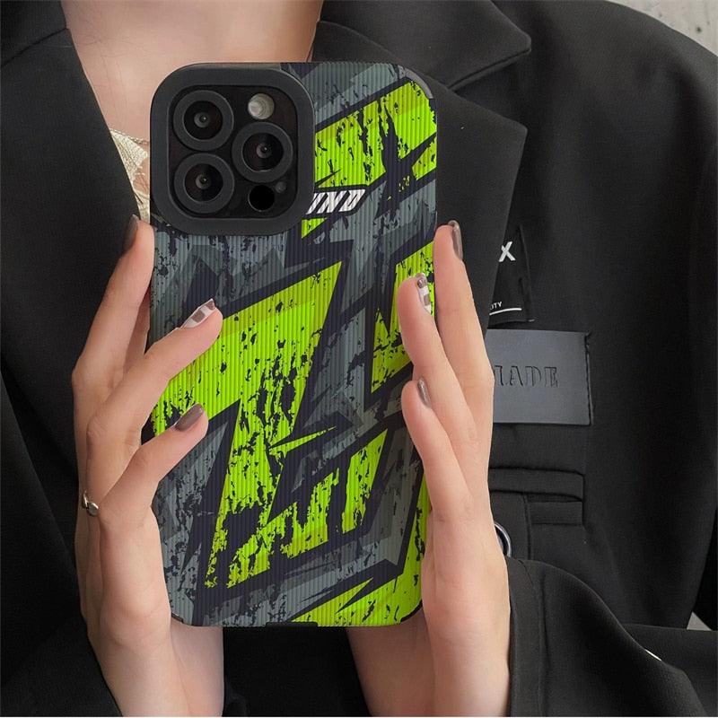 Black Letter Y And Red Green Yellow Graffiti Phone Case For Iphone 14 Pro  Max/ 14 Pro/14 Plus/14,13 Pro Max/13 Pro/13 Mini/13, 12 Pro Max/12  Pro/12/12 Mini, 11 Pro Max/11 Pro/11, Xs/max/xr/