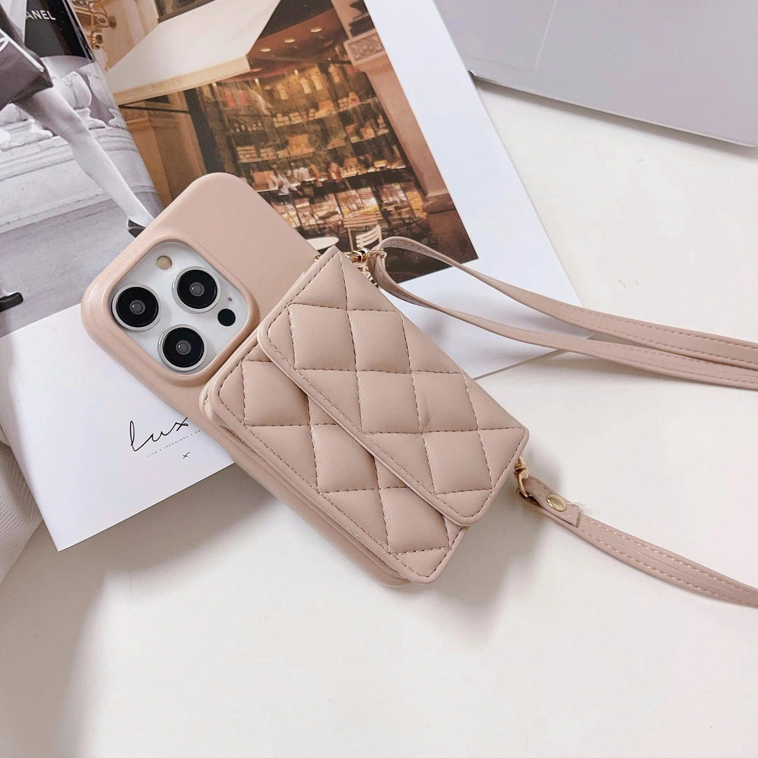 Cute Leather Wallet Card Crossbody Phone Case for iPhone 15, 14 Plus, 13, 12, and 11 Pro Max Style 1 / Case & Strap / China | for iPhone 13