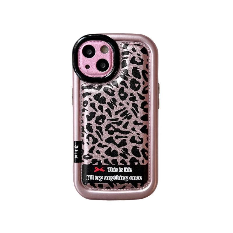 Cute Leopard Print Phone Case for iPhone 15 Pro Max 14 13 12