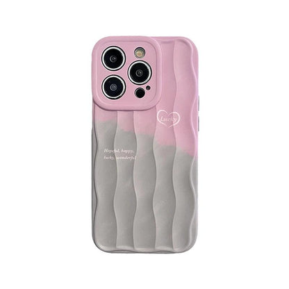 Cute Lucky Lines Heart Gradient Phone Case for iPhone 15 Pro Max, 14, 13, 11, and 12 - Touchy Style